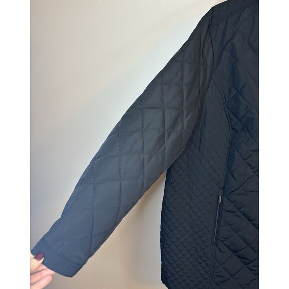 LANDS END Primaloft Quilted Jacket Coat Black Women 24W Insulated Zip Pockets - Picture 6 of 15